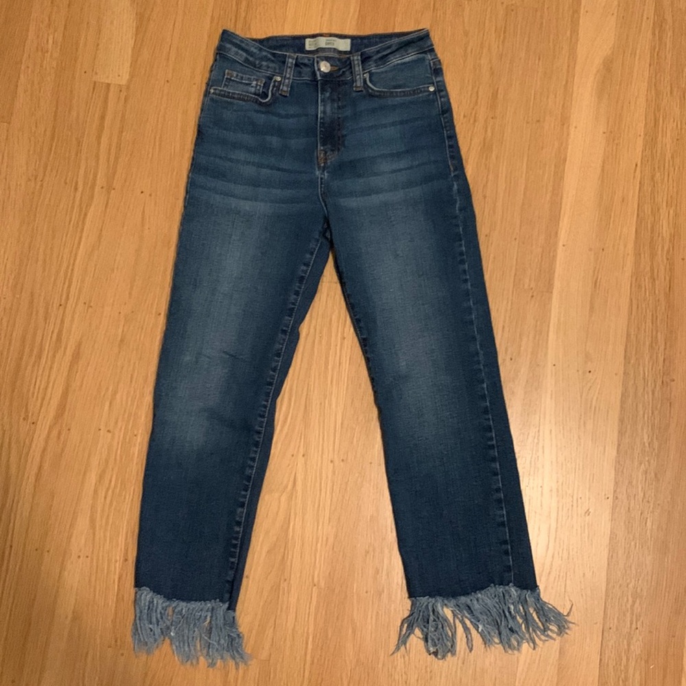 Topshop Moto Dree Fringe Crop Jeans
